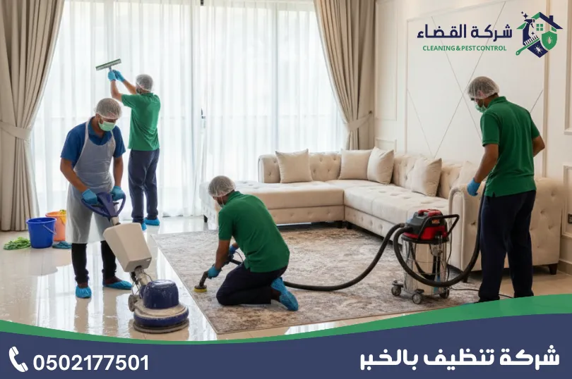 عمال مدربون ومحترفون في شركة تنظيف شقق بالخبر